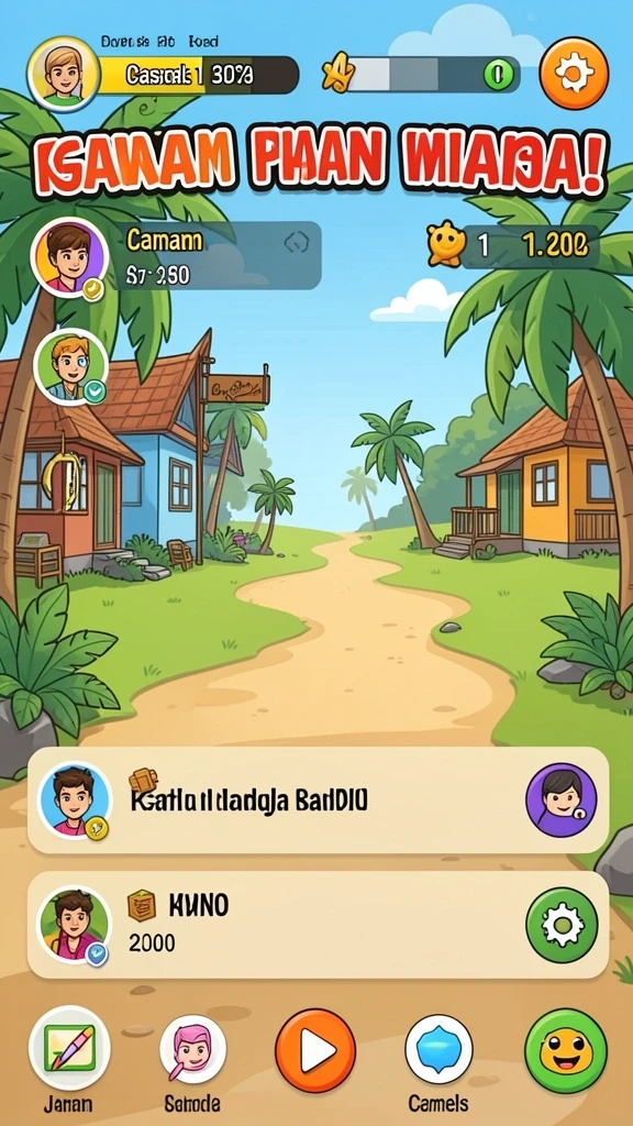 Visual menarik yang menggambarkan level menantang.