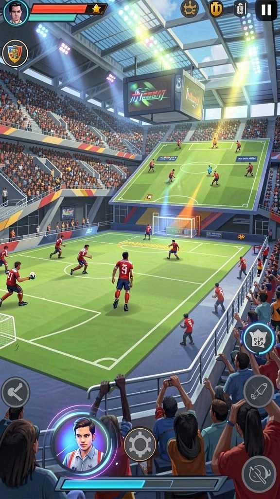 Pemandangan grafik yang memukau dalam game.