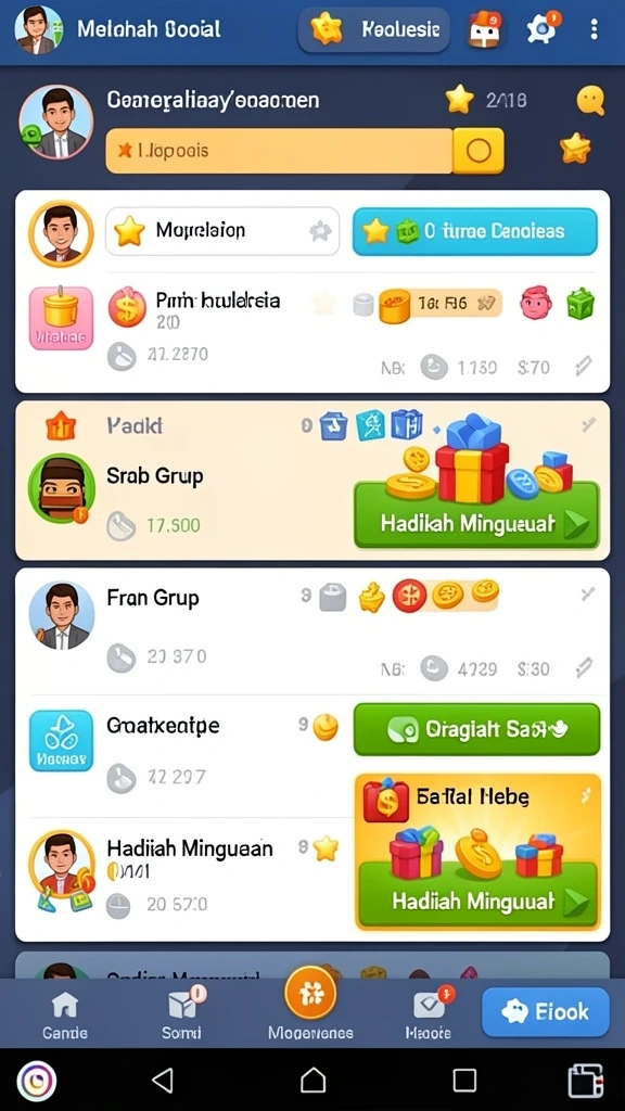 Tampilan meja poker yang menarik dan realistis.