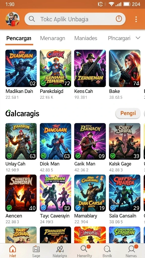 Antarmuka pengguna yang mudah dinavigasi dalam GG999.