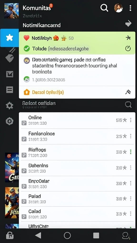 Fitur chat yang memungkinkan interaksi antar pemain.