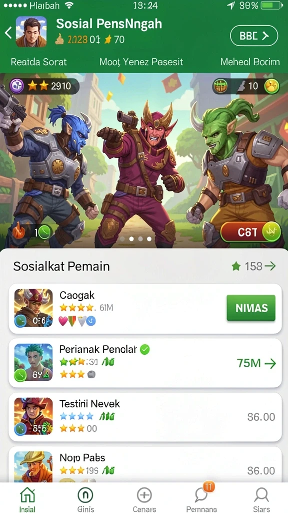 Berbagai permainan seru yang siap dimainkan.