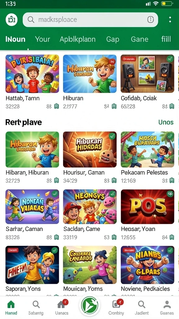 Koleksi permainan yang beragam dan menggugah selera.