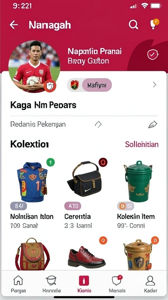 Beragam kategori barang yang tersedia untuk dijual.