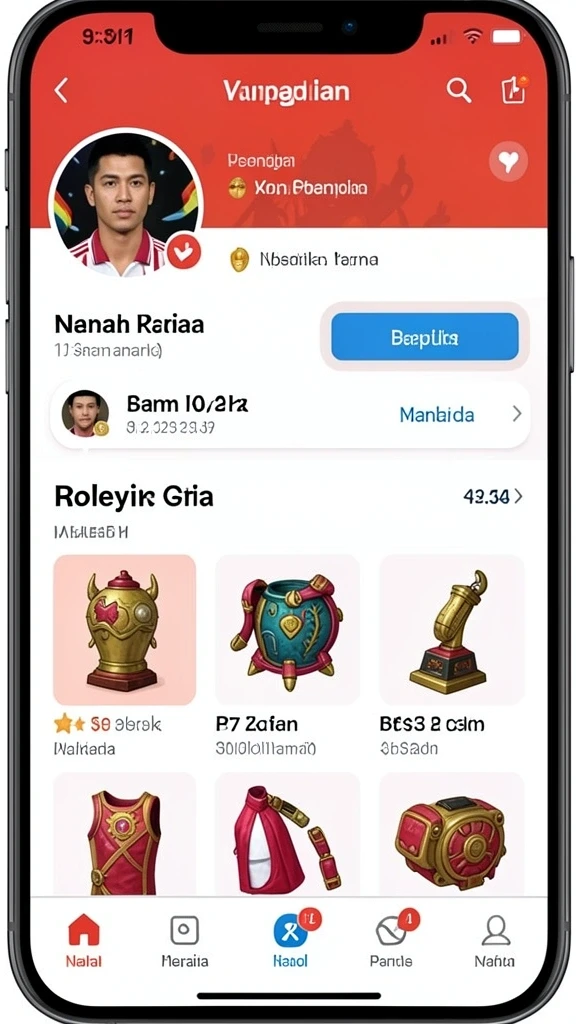 Tangkapan layar menu interaksi sosial dengan pemain lain.