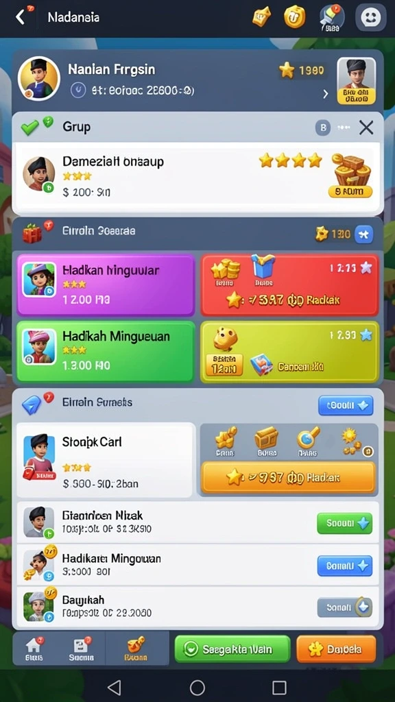 Leaderboards yang memperlihatkan pemain terbaik di seluruh dunia.