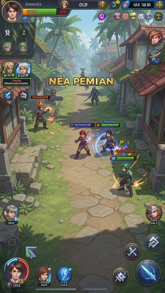 Pertarungan epik melawan monster raksasa yang menantang.